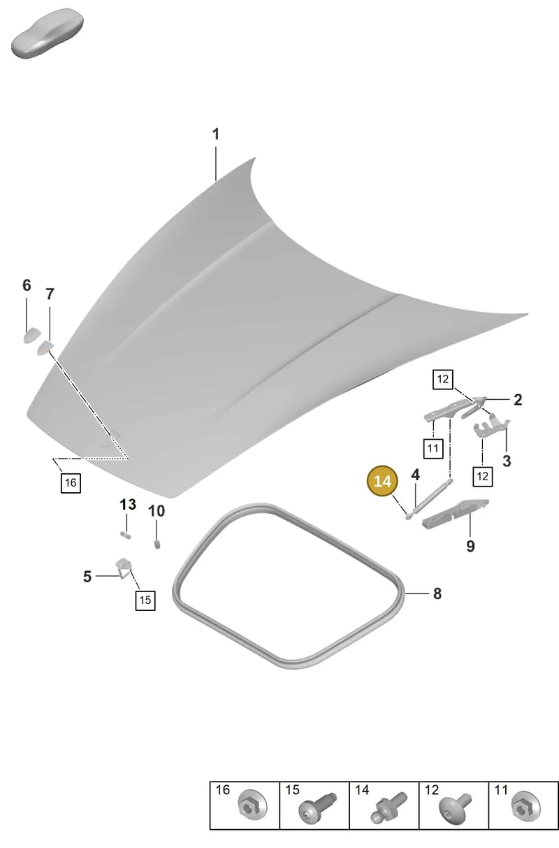 PAF007500 — Porsche 911 (2018-2024) diagram p53803000, position 14