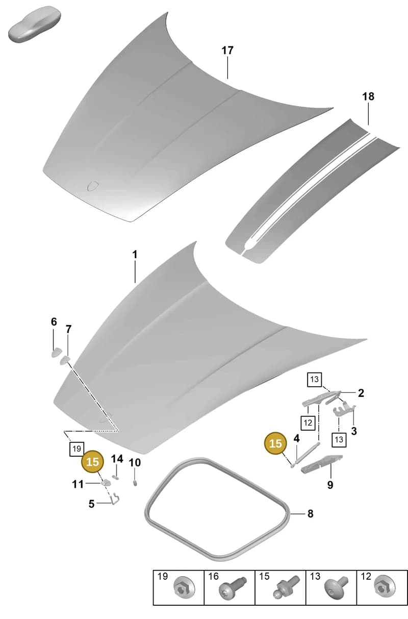 PAF007500 — Porsche 911 (2020-2022) diagram p57803000, position 15
