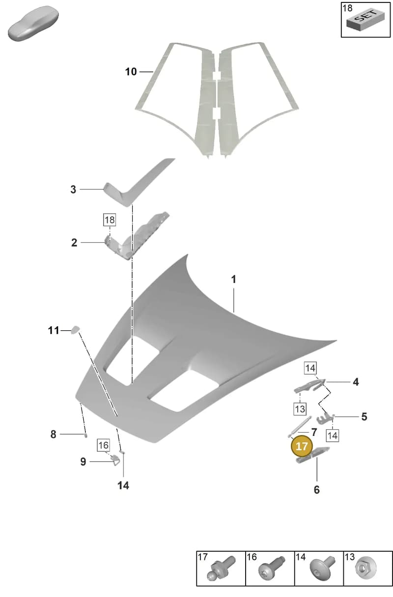 PAF007500 — Porsche 911 (2021-2022) diagram p59803010, position 17