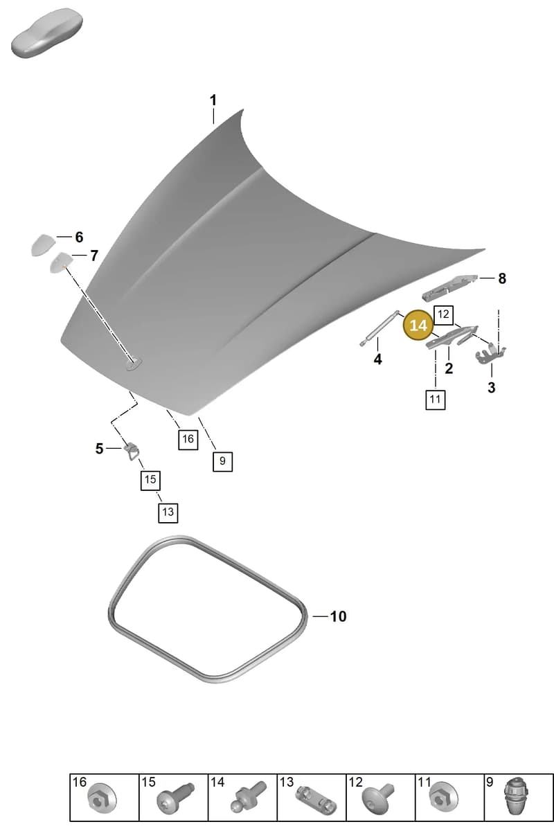 PAF007500 — Porsche 911 (2024-2025) diagram p63803000, position 14