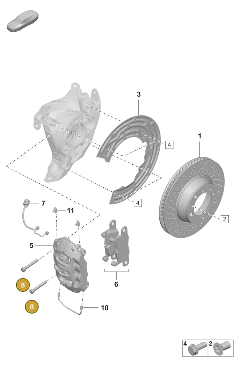 PAF007586 — Porsche 911 (2018-2024) diagram p53603000, position 8