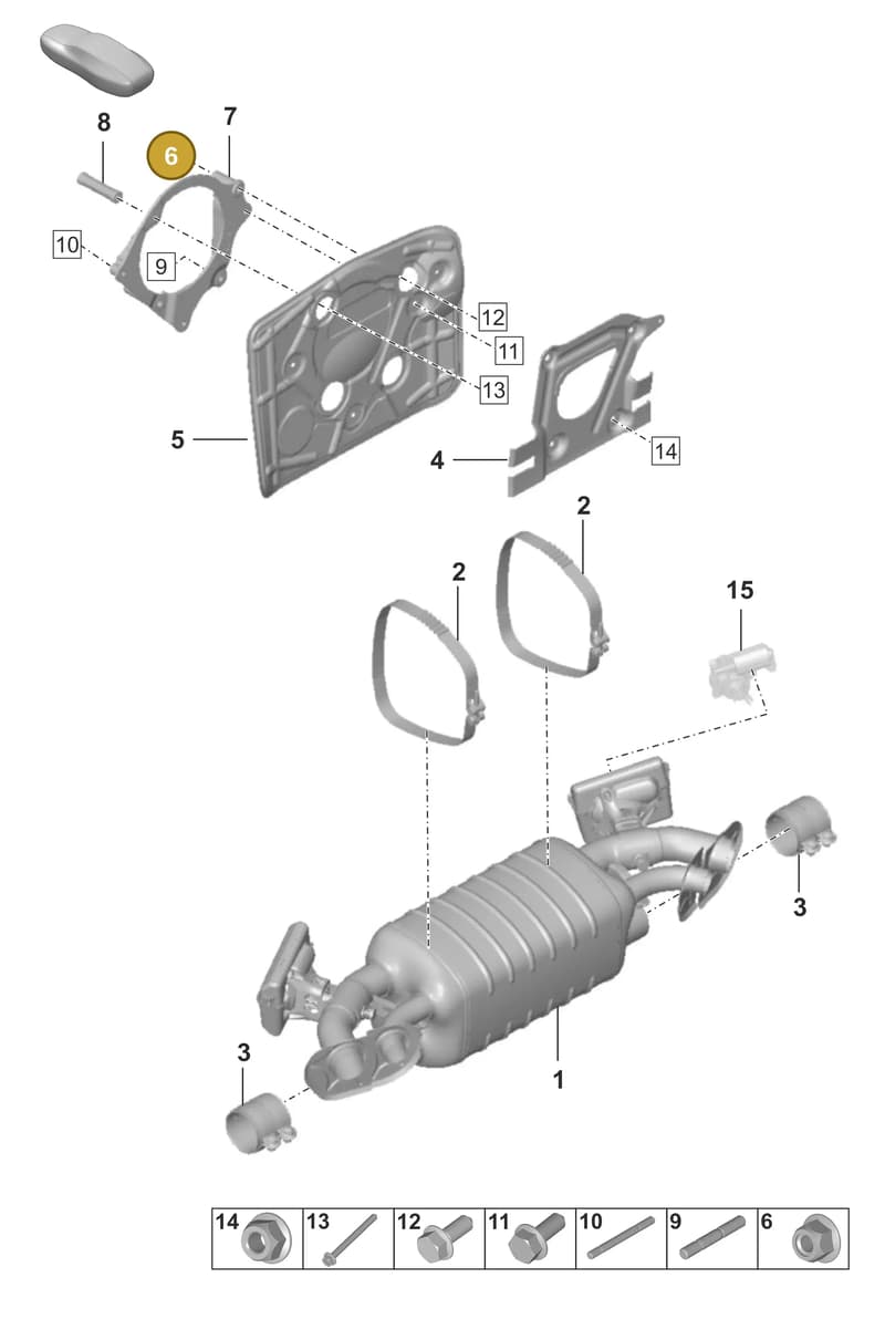 PAF007634 — Porsche 911 (2018-2024) diagram p53202300, position 6