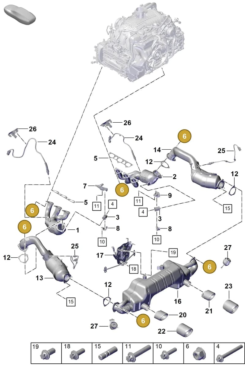 PAF007634 — Porsche Boxster Spyder (2019-2020) diagram p55000001, position 6