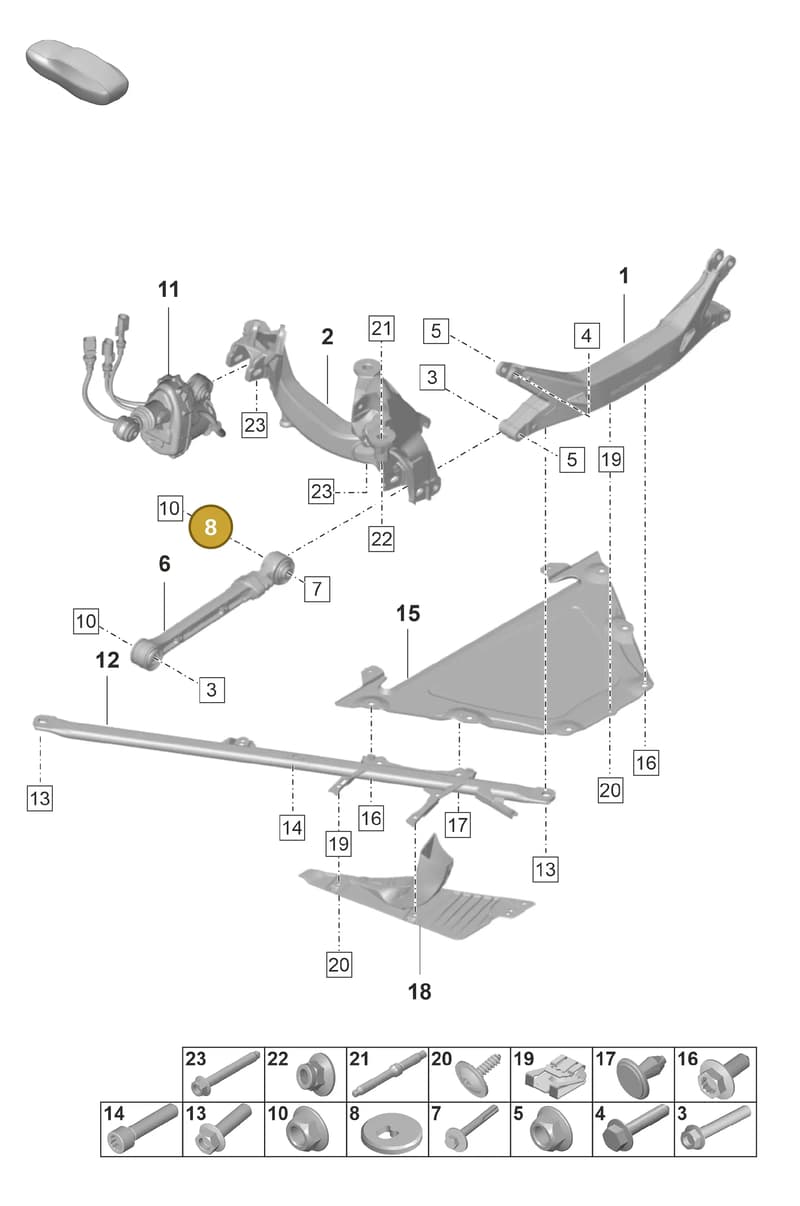 PAF007648 — Porsche 911 (2021-2022) diagram p59501000, position 8