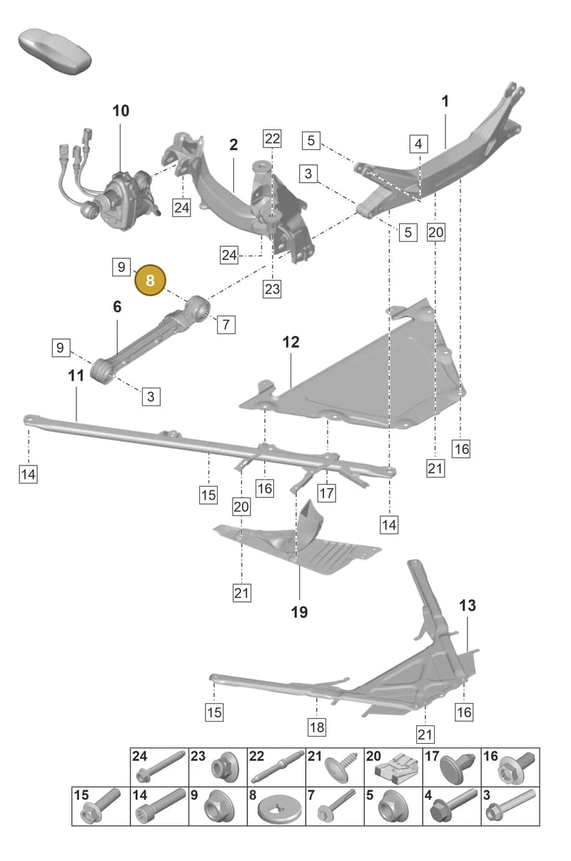 PAF007648 — Porsche 911 (2021-2022) diagram p59501010, position 8