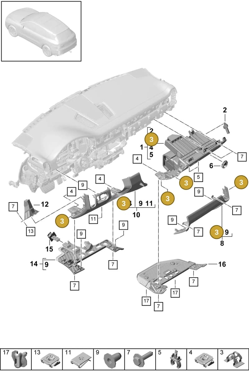 PAF00779700 — Porsche Cayenne (2017-2023) diagram p51809010, position 3