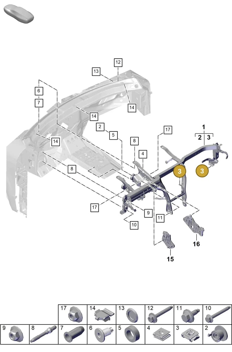 PAF00779700 — Porsche Cayenne Coupe (2023-2023) diagram p60809150, position 3