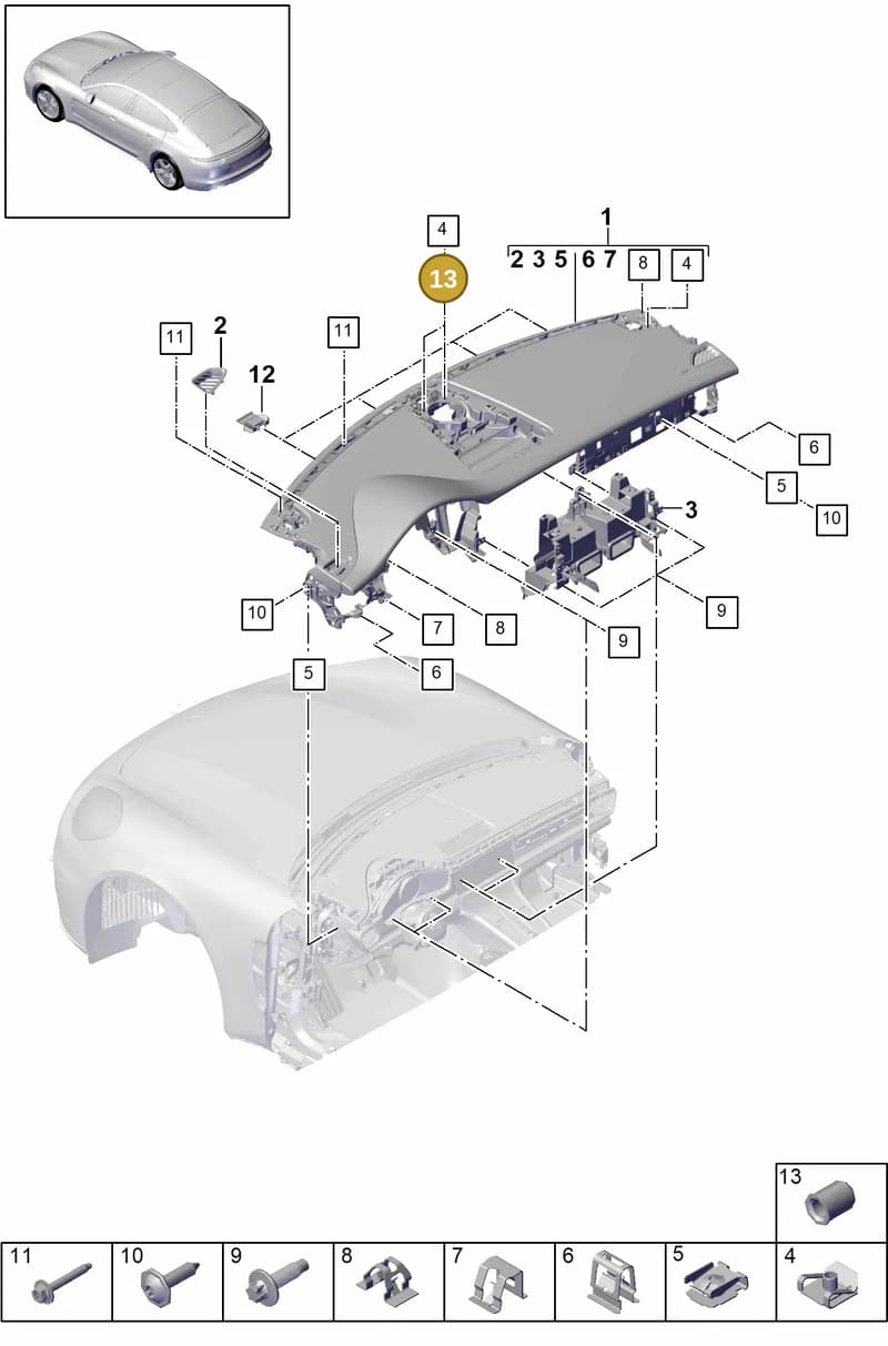 PAF007863 — Porsche Panamera (2016-2020) diagram p49809000, position 13