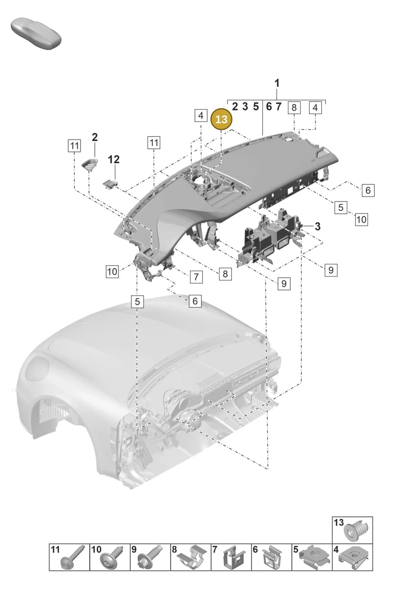 PAF007863 — Porsche Panamera (2020-2023) diagram p58809000, position 13