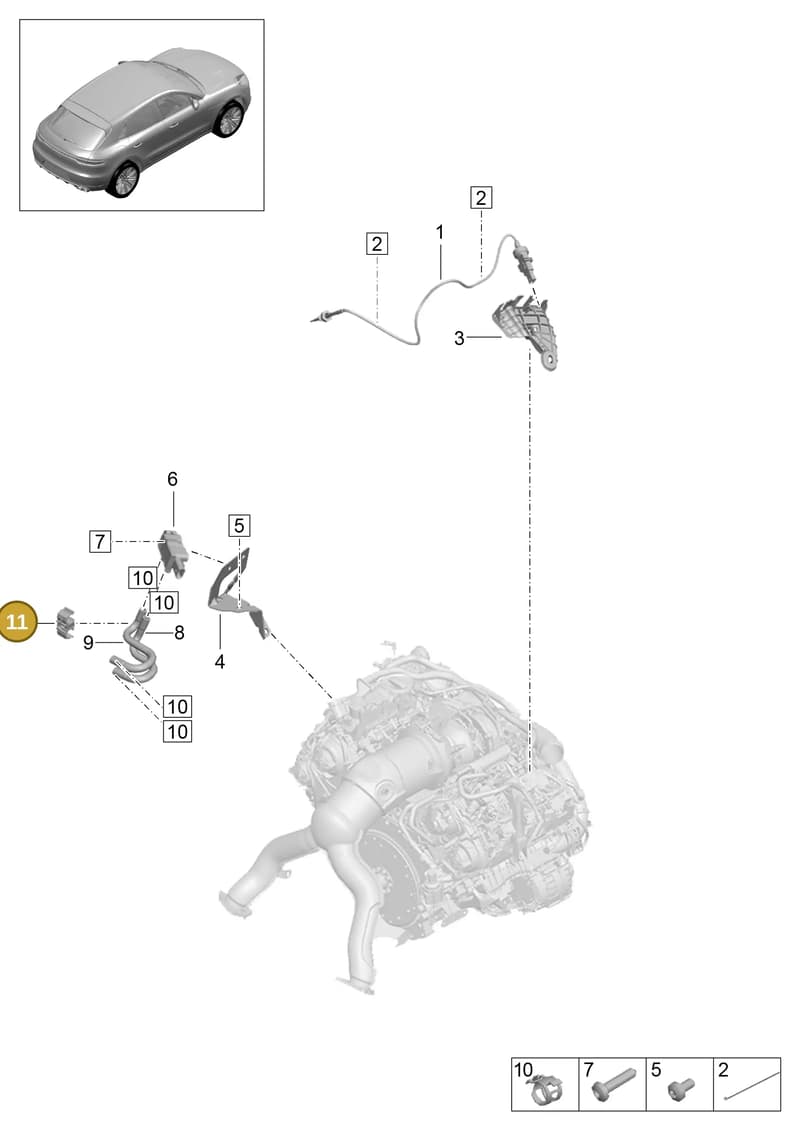 PAF007936 — Porsche Macan (2018-2022) diagram p52202410, position 11