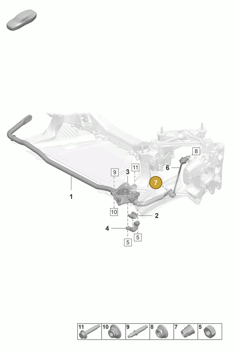 PAF007957 — Porsche 911 (2021-2022) diagram p59502100, position 7