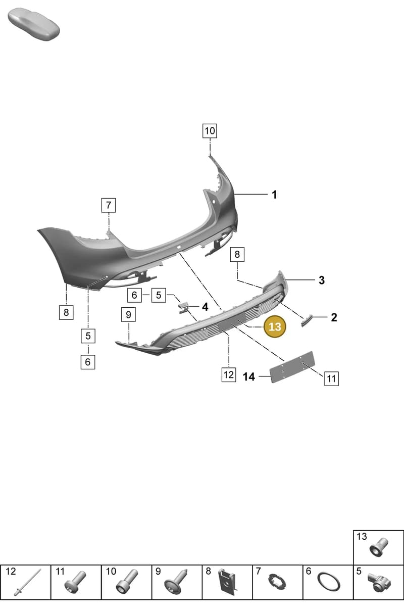 PAF007999A — Porsche Taycan Sport Turismo (2023-2025) diagram p64802502, position 13