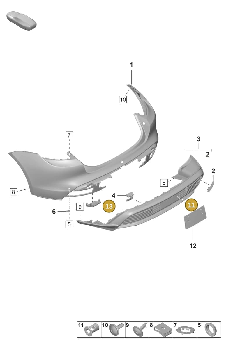 PAF007999A — Porsche Taycan Sport Turismo (2023-2025) diagram p56802500, position 11+13