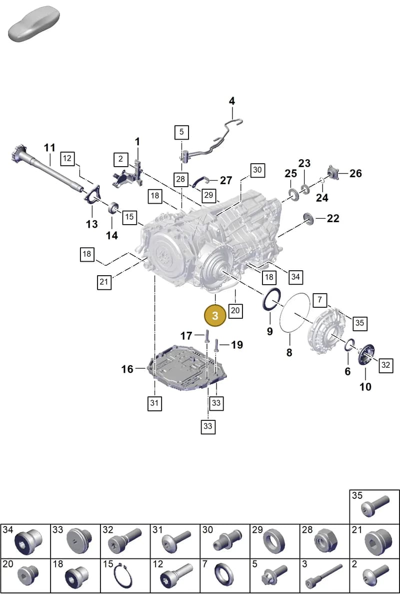 PAF008028 — Porsche 911 (2024-2025) diagram p63302150, position 3
