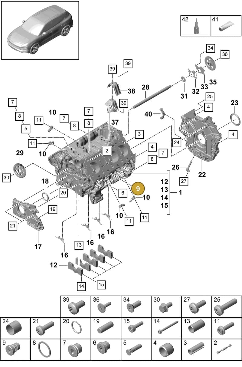 PAF008060 — Porsche Cayenne (2017-2023) diagram p51101050, position 9