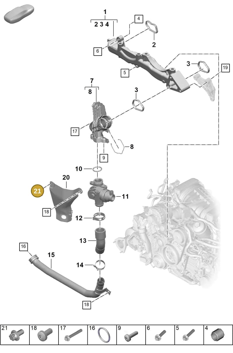 PAF008124 — Porsche 911 (2024-2025) diagram p63105050, position 21