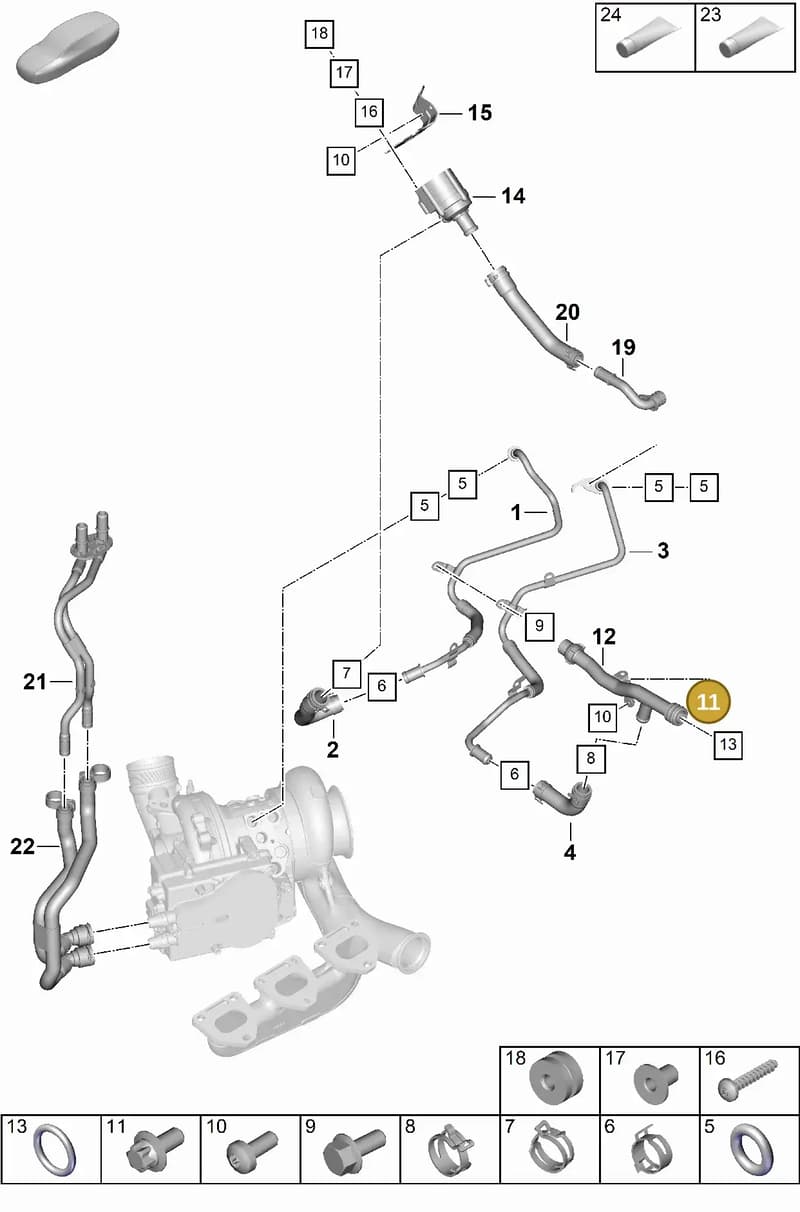 PAF008124 — Porsche 911 (2024-2025) diagram p63202110, position 11