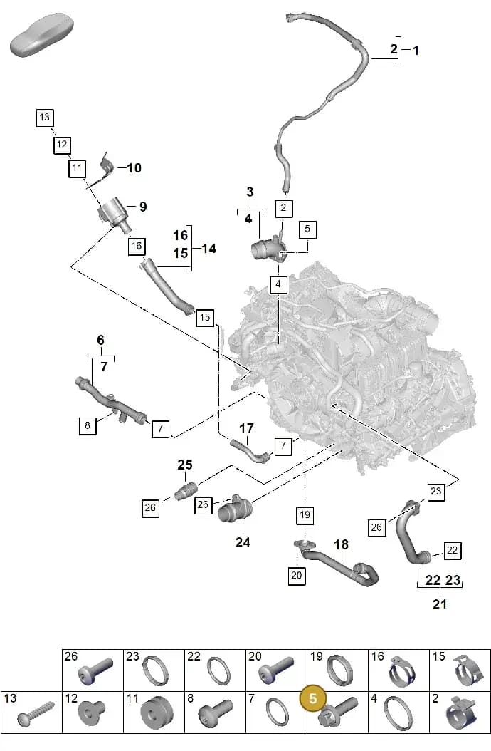 PAF008126 — Porsche 911 (2024-2025) diagram p63105070, position 5