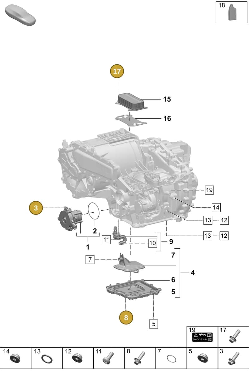 PAF008126 — Porsche Macan (2024-2024) diagram p61355100, position 3+8+17