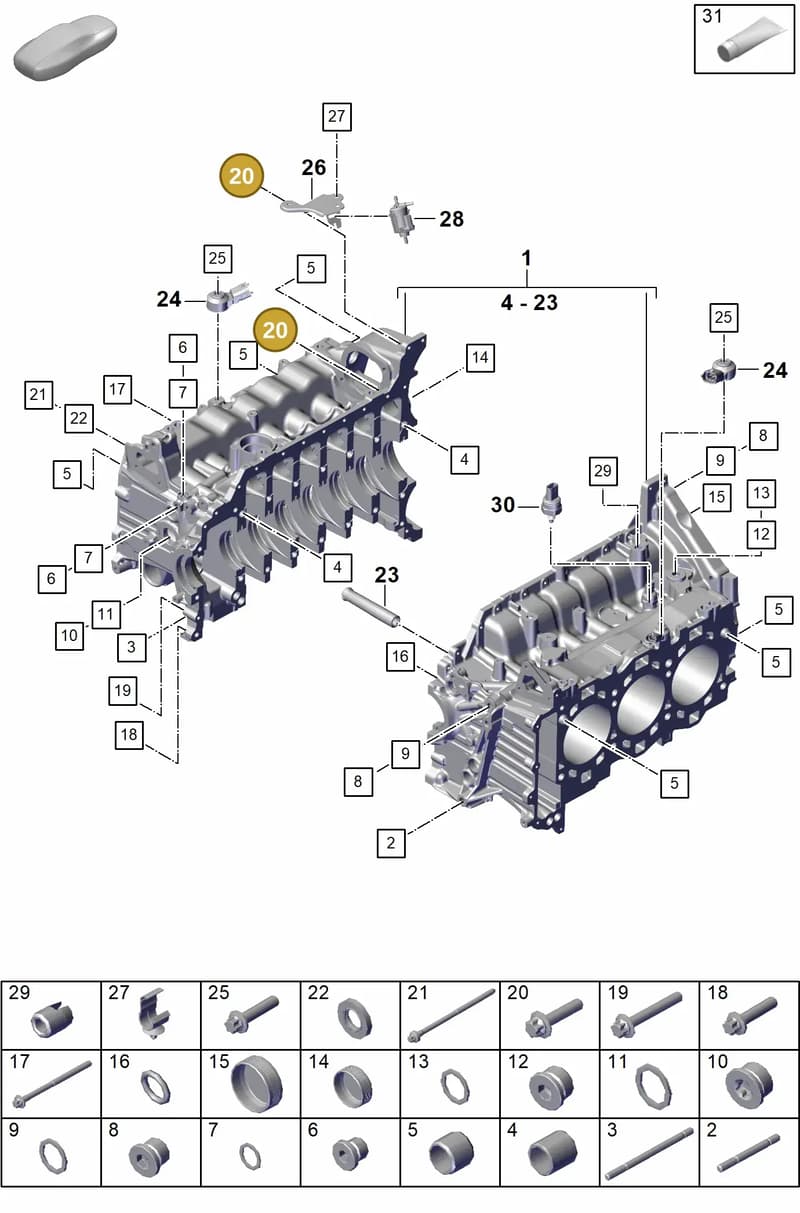 PAF008127 — Porsche 911 (2021-2022) diagram p59101100, position 20