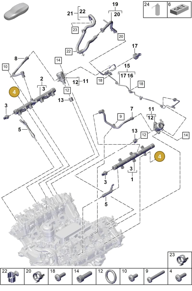 PAF008127 — Porsche Cayenne Coupe (2023-2023) diagram p60107030, position 4