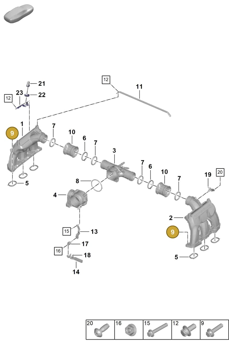 PAF008127 — Porsche 911 (2024-2025) diagram p63107100, position 9