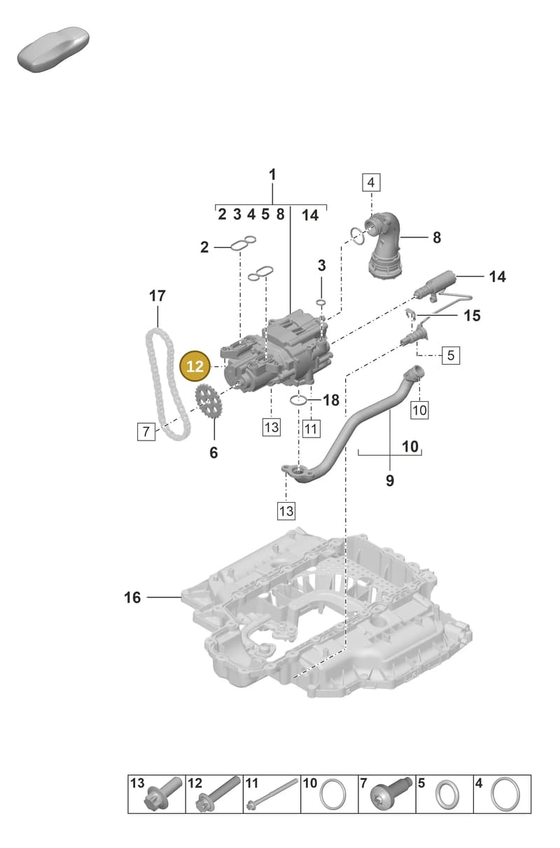 PAF008128 — Porsche 911 (2018-2024) diagram p53104000, position 12