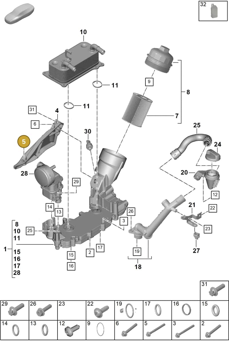 PAF008133 — Porsche 911 (2024-2025) diagram p63104100, position 5