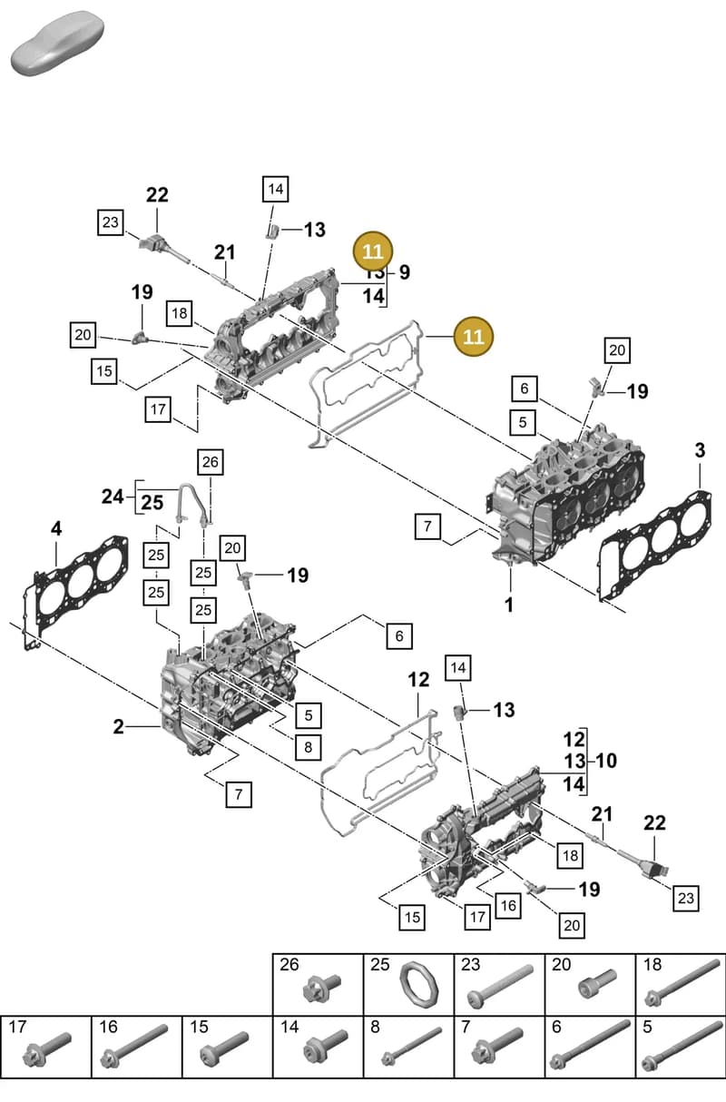 PAF008137 — Porsche Boxster Spyder (2019-2020) diagram p55103000, position 11