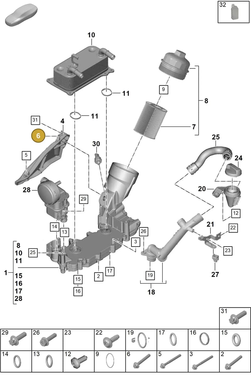 PAF008138 — Porsche 911 (2024-2025) diagram p63104100, position 6