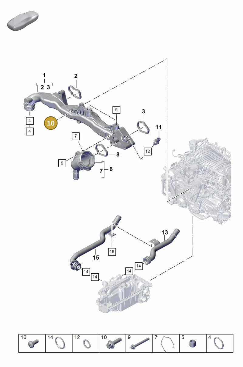 PAF008146 — Porsche 911 (2021-2022) diagram p59105050, position 10