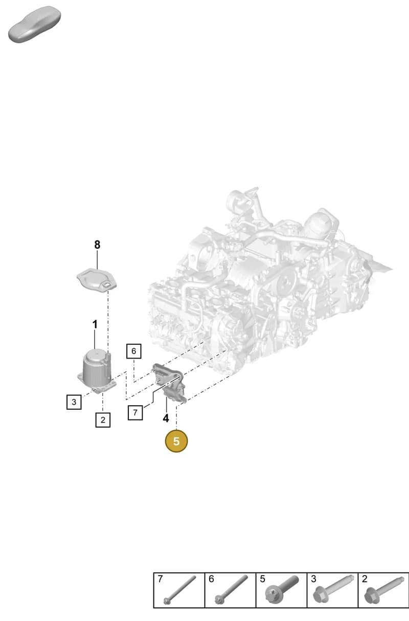 PAF008149 — Porsche 911 (2020-2022) diagram p57109000, position 5