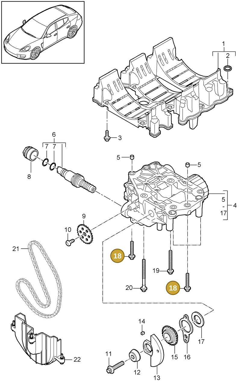 PAF008150 — Porsche Panamera (2009-2016) diagram p35104010, position 18