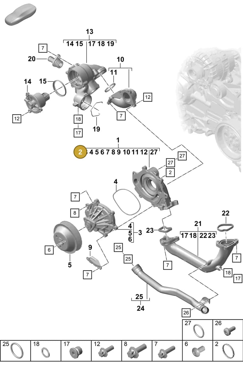 PAF008150 — Porsche Boxster Spyder (2019-2020) diagram p55105000, position 2