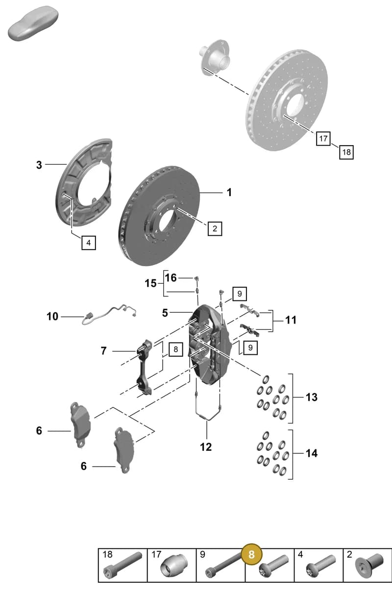 PAF008187 — Porsche 911 (2020-2022) diagram p57602010, position 8
