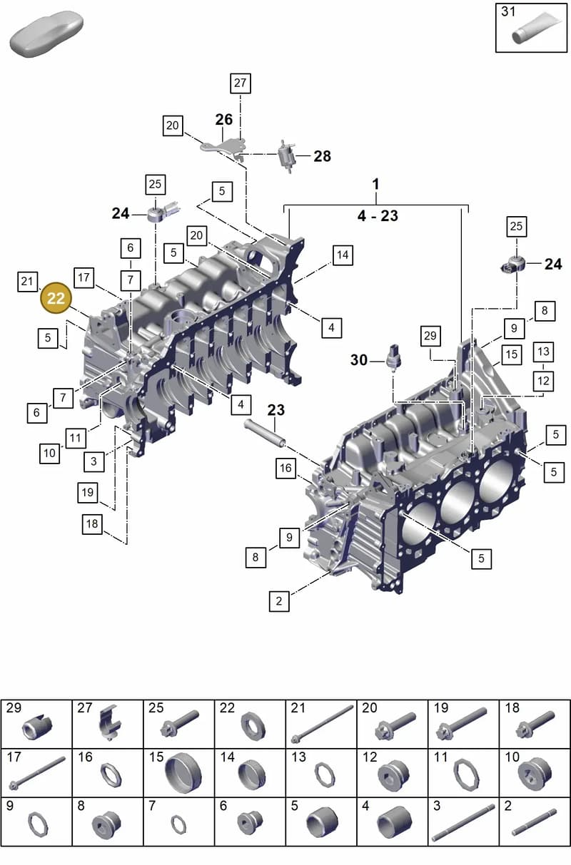 PAF008235 — Porsche 911 (2021-2022) diagram p59101100, position 22