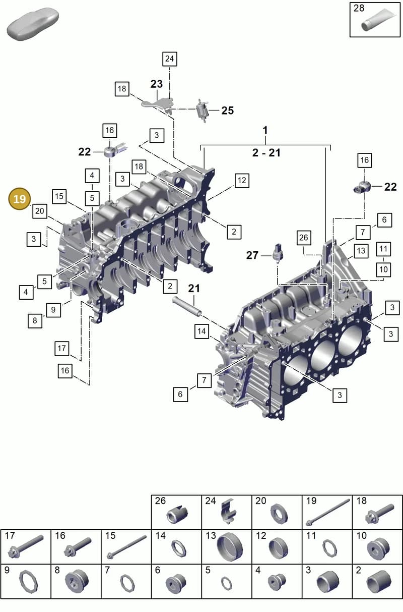 PAF008240 — Porsche Boxster Spyder (2019-2020) diagram p55101105, position 19