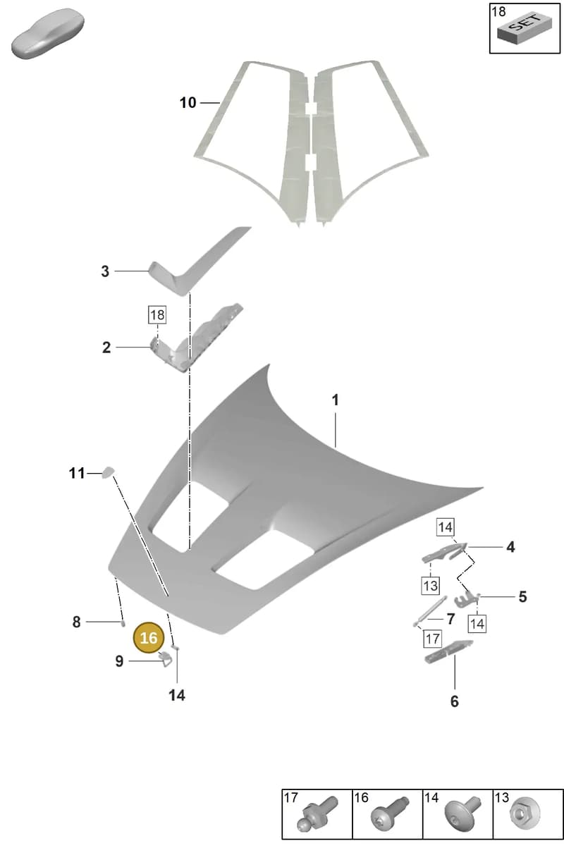 PAF008243 — Porsche 911 (2021-2022) diagram p59803010, position 16