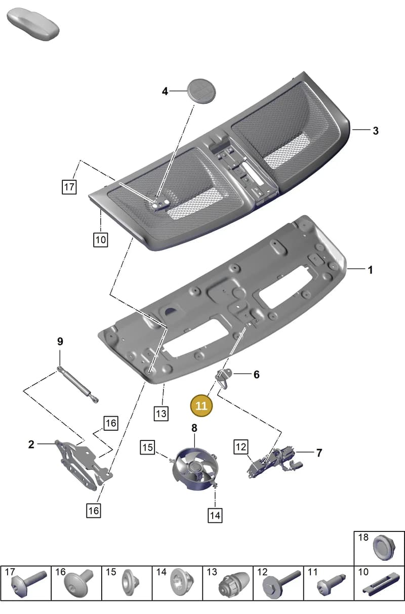 PAF008243 — Porsche 911 (2021-2022) diagram p59803130, position 11
