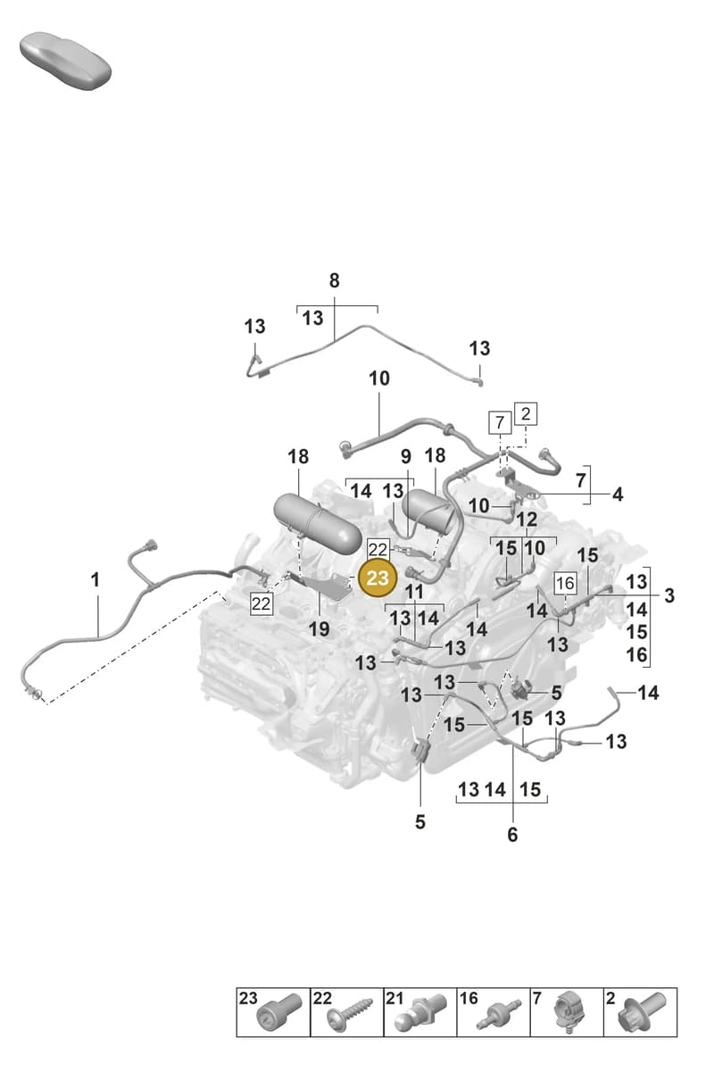 PAF008255 — Porsche 911 (2021-2022) diagram p59107400, position 23