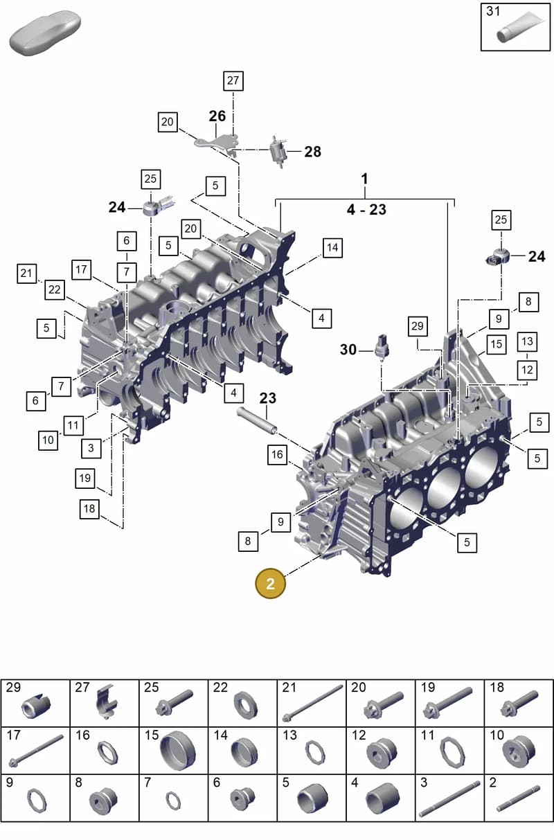 PAF008257 — Porsche 911 (2021-2022) diagram p59101100, position 2