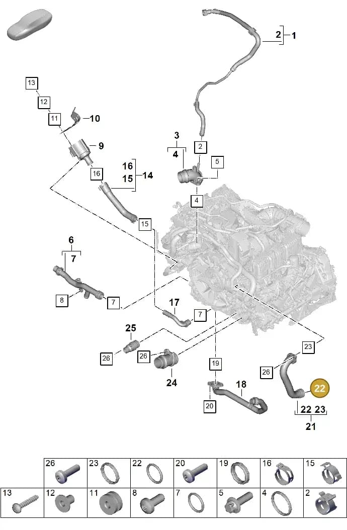 PAF008265 — Porsche 911 (2024-2025) diagram p63105070, position 22