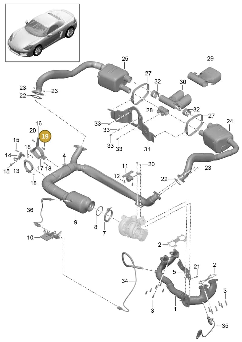 PAF008276 — Porsche Boxster (2016-2019) diagram p48202000, position 19