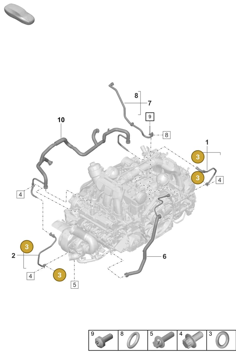 PAF008288A — Porsche 911 (2020-2022) diagram p57107350, position 3