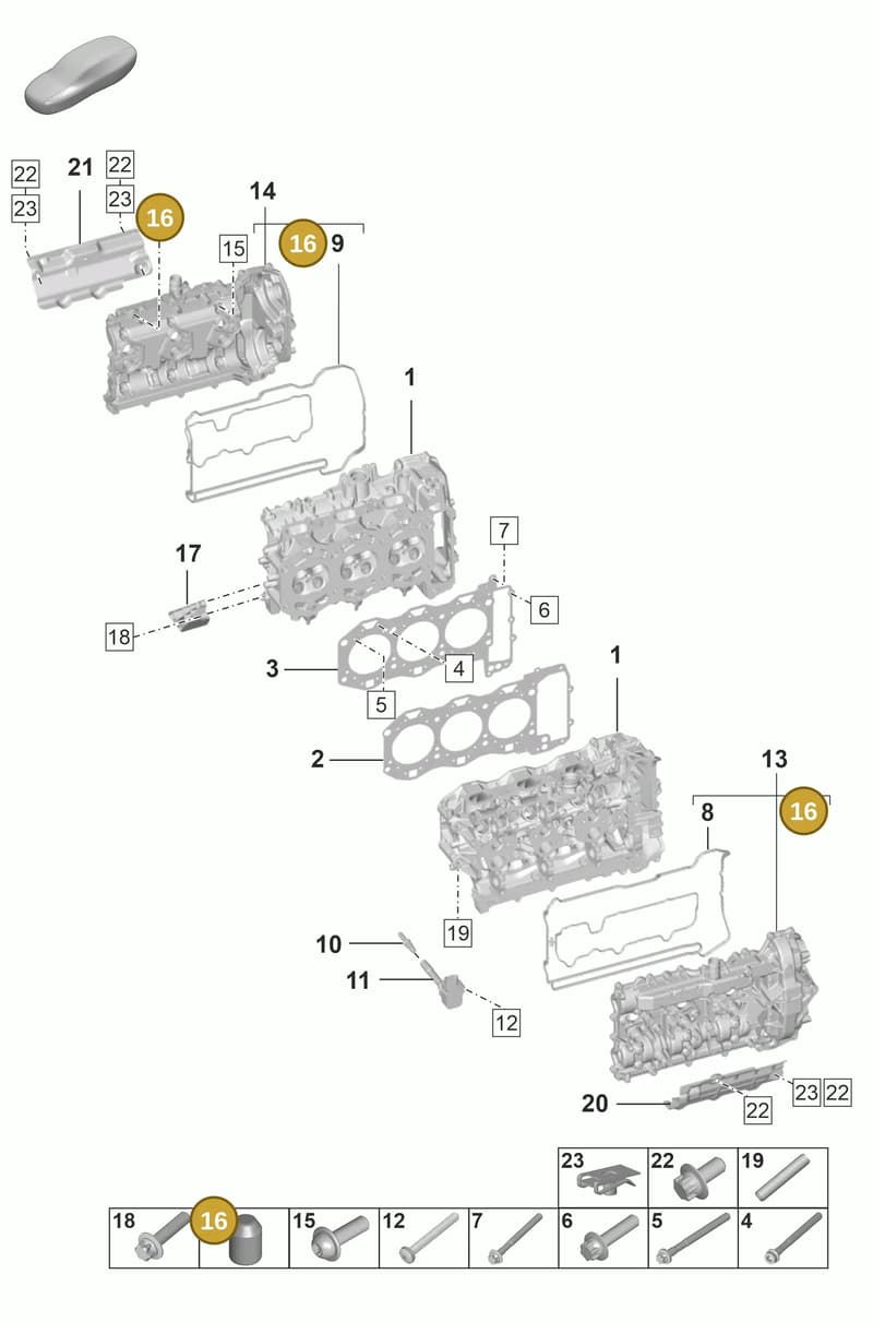 PAF008304 — Porsche 911 (2020-2022) diagram p53103000, position 16