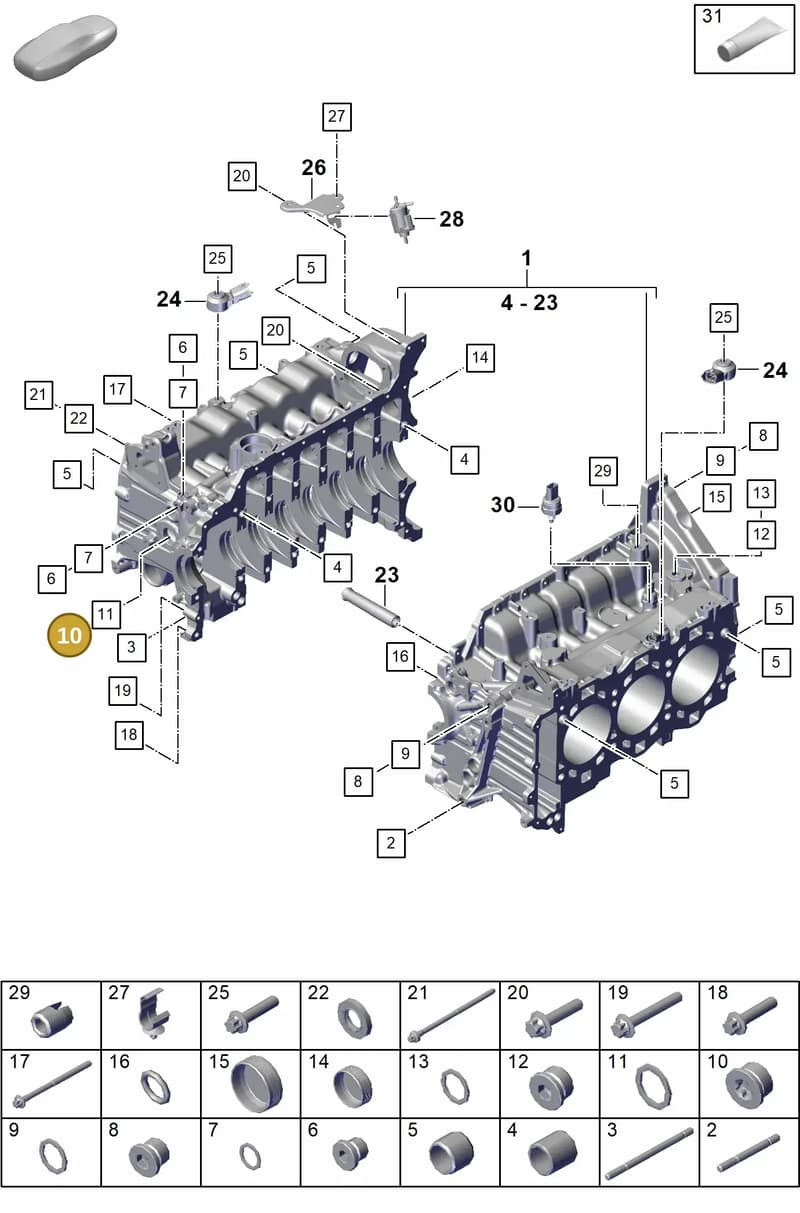 PAF008311 — Porsche 911 (2021-2022) diagram p59101100, position 10