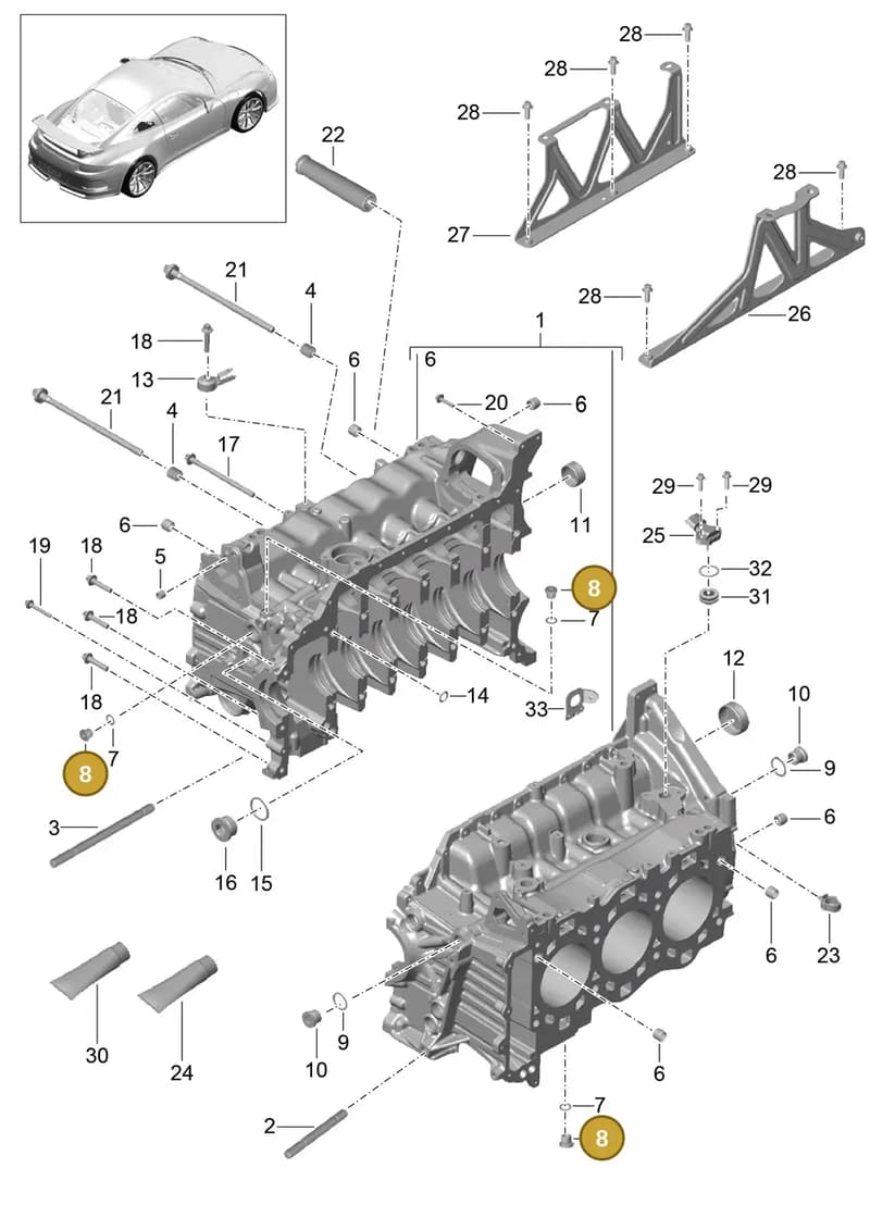 PAF008319 — Porsche 911 (2013-2020) diagram p41101010, position 8