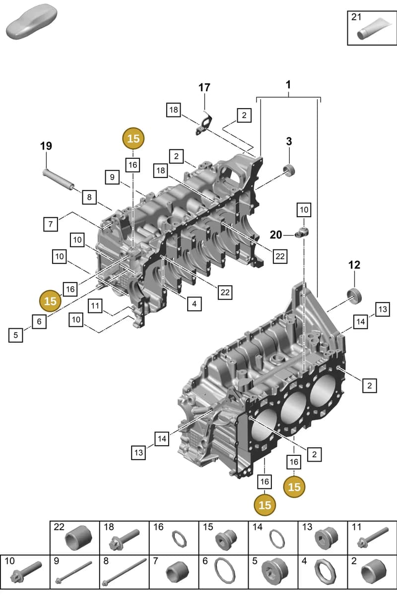 PAF008319 — Porsche Boxster Spyder (2019-2020) diagram p54101100, position 15