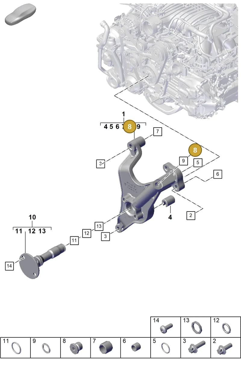PAF008319 — Porsche 911 (2021-2022) diagram p59102100, position 8