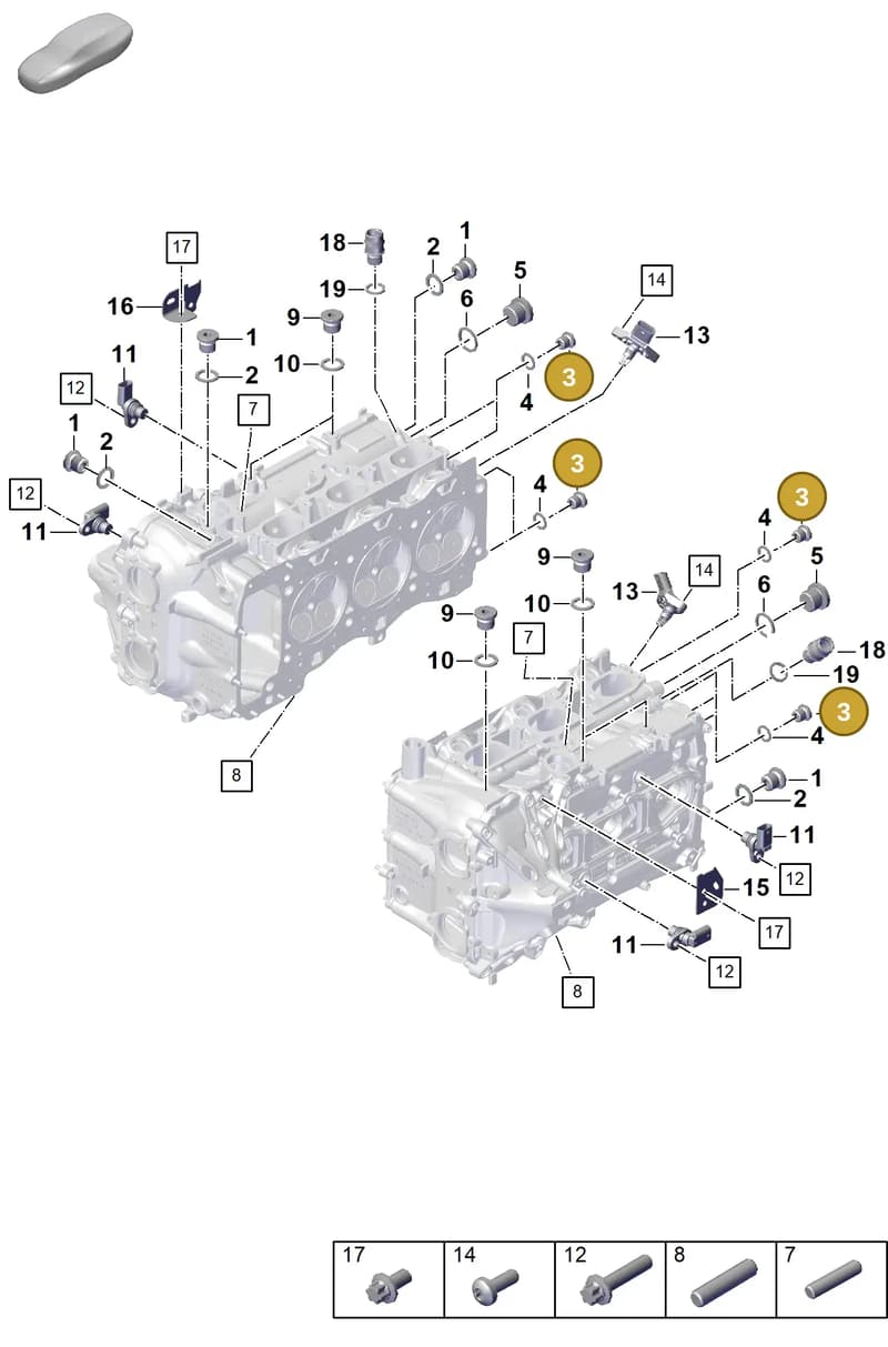 PAF008319 — Porsche 911 (2021-2022) diagram p59103020, position 3